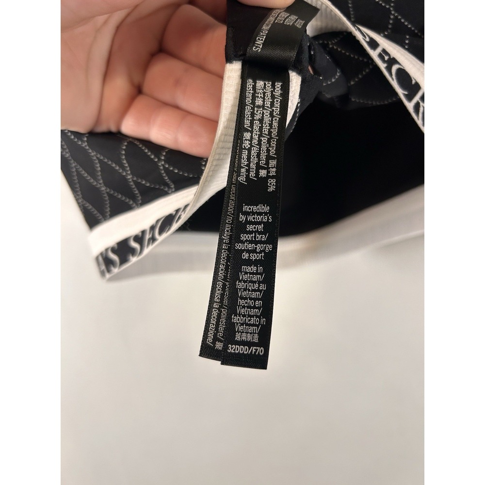 Incredible by Victorias Secret On Point Sports Bra 32DDD Racerback Black - Picture 8 of 8